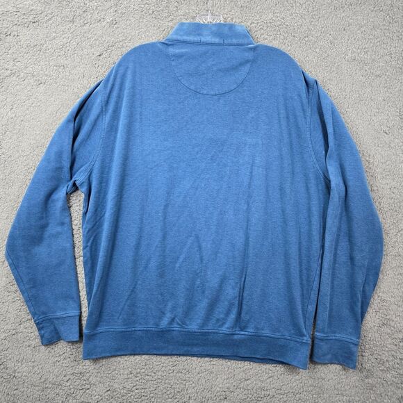 Peter Millar Quarter Zip Large 100% Cotton Blue Golf 1/4 Zip Pullover Size XL - Picture 9 of 14
